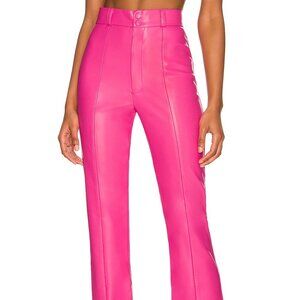 NWT REVOLVE Bardot Fux Leather Pant Hot Pink Size 6